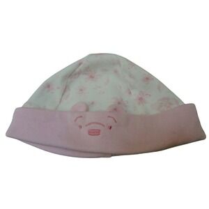 Winnie the Pooh Hat‎ Infant Girls Cap Beanie White Pink Flowers Disney Store